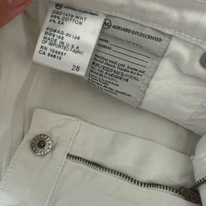 Agolde white jean shorts. Size 28.